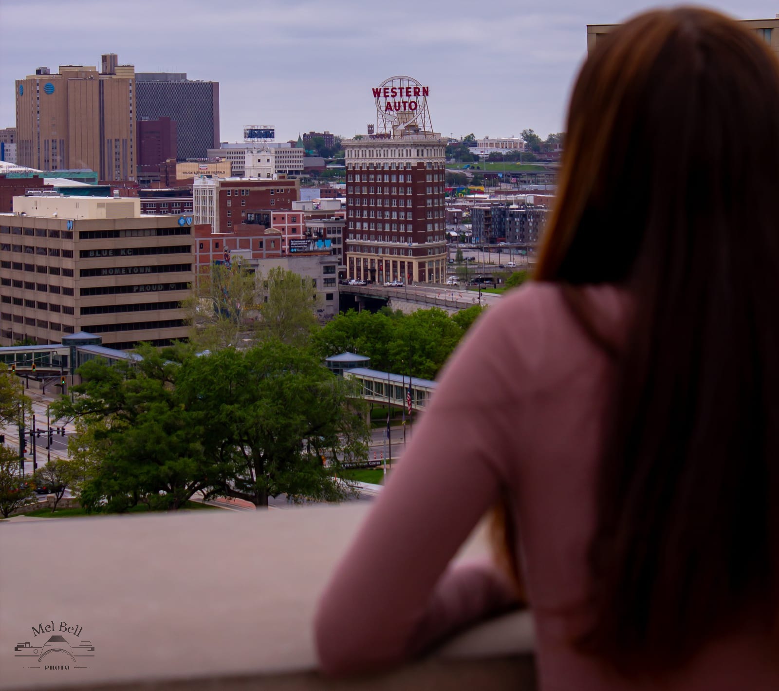 Senior portrait overlooking Kansas City